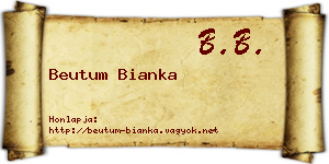 Beutum Bianka névjegykártya